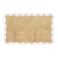 BADTEPPICH Wellenrand 50/80 cm, 100 % Baumwolle - Beige, Textil (50/80cm) - Homescapes