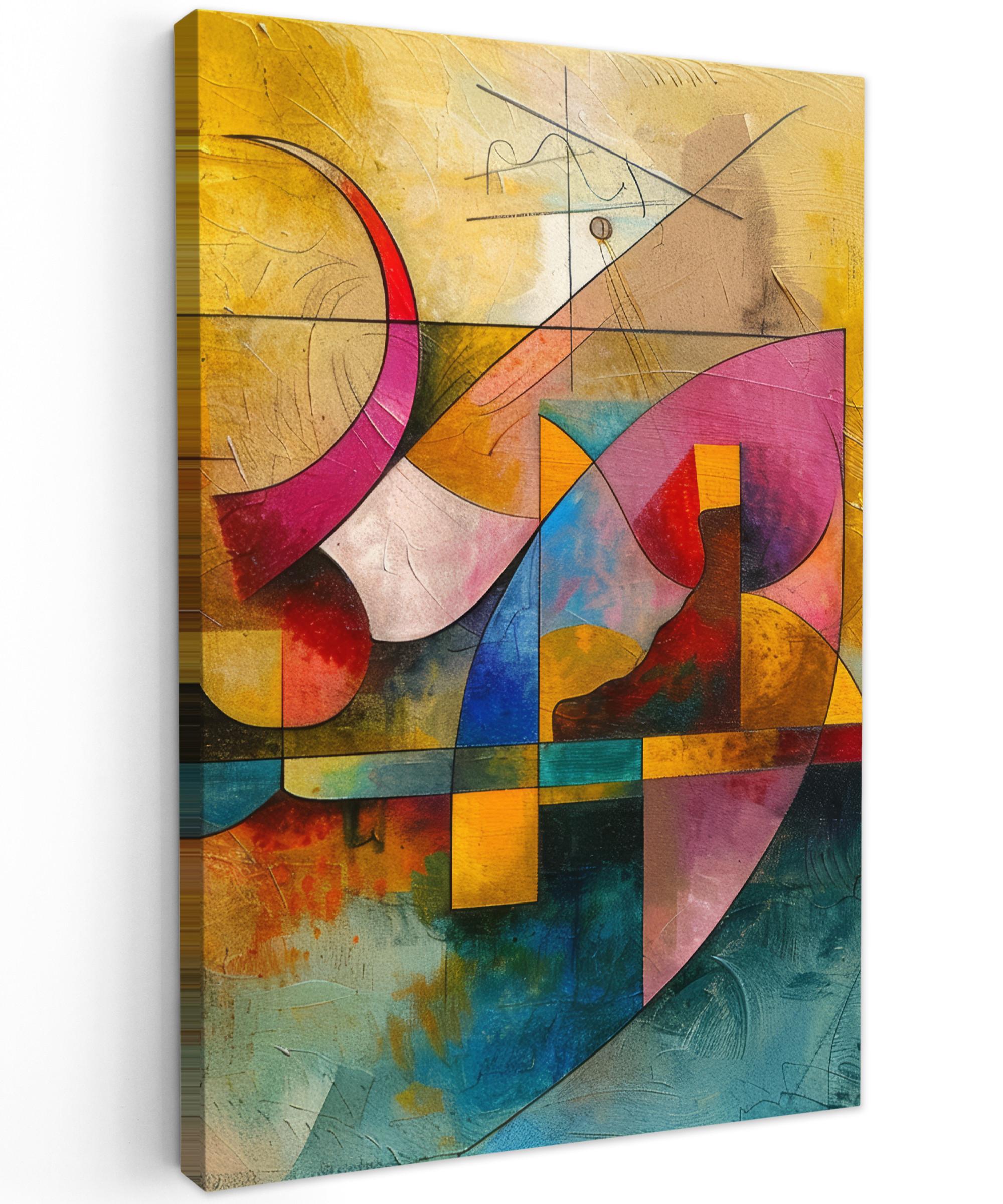 LEINWANDBILD Kunst - Abstrakt - Modern Deko Groß 90x140 cm - Gelb, Textil (90/140cm) - MuchoWow