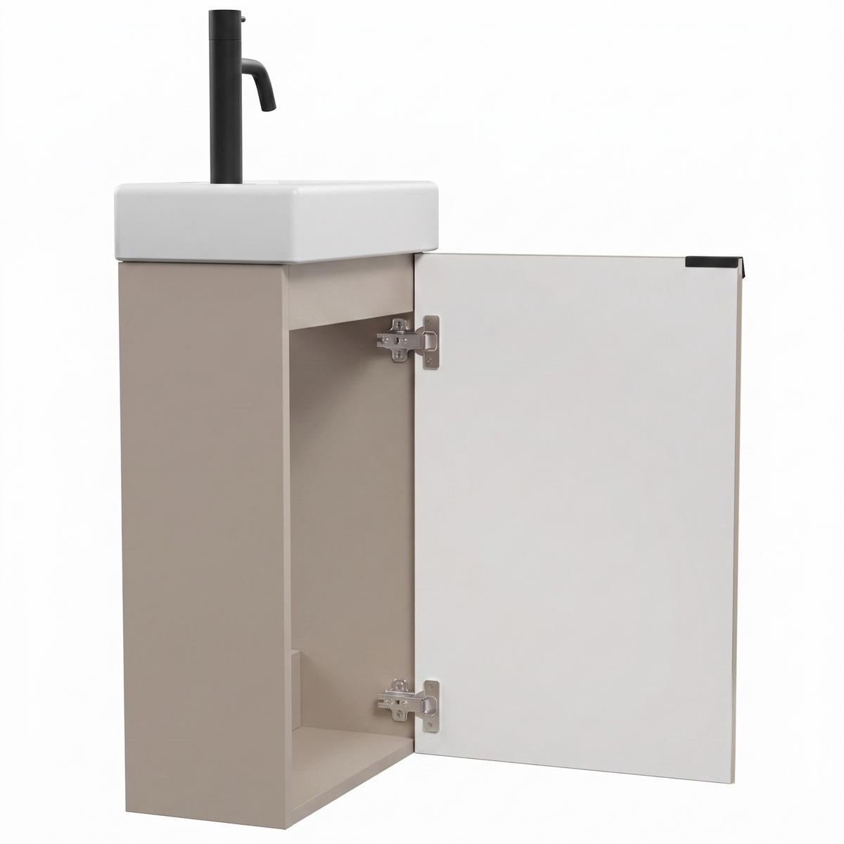 GÄSTE-WC-MÖBELSET Bosco 2 Teile Cashmere - 40 x 22 x 68 cm - Kaschmir, Holz (40/68/22cm) - Badplaats
