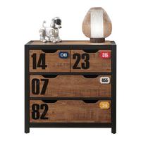 SCHUBLADENKOMMODE Kameko 86x42x83 MDF+Massivholz Schwarz/Cognac - Cognac/Schwarz, Holzwerkstoff (86/83/42cm) - 58aufmkessel