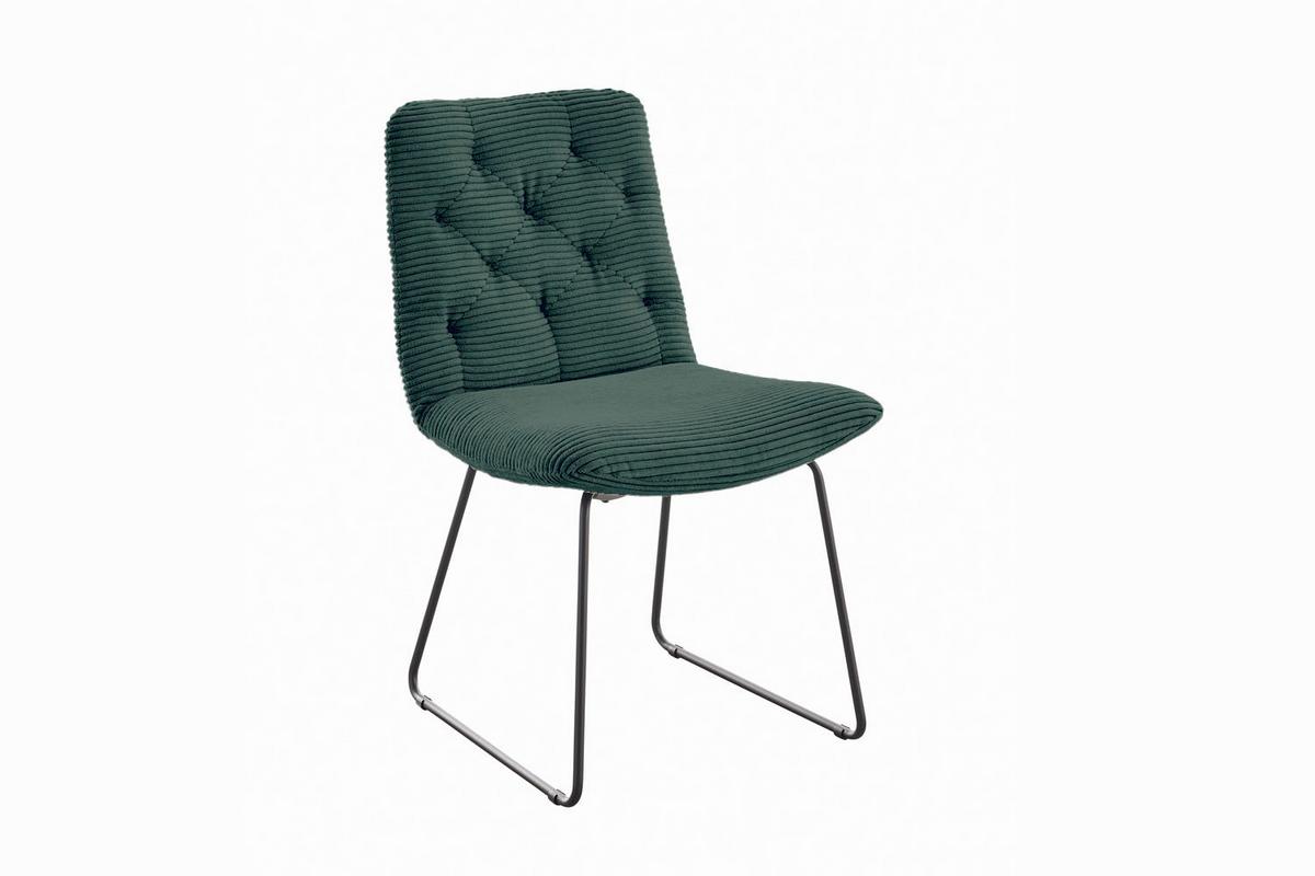 ESSZIMMERSTUHL NEW CHARME Smaragdgrün Cord (1er-Set) - Smaragdgrün, Textil (52/87/66cm) - KAWOLA