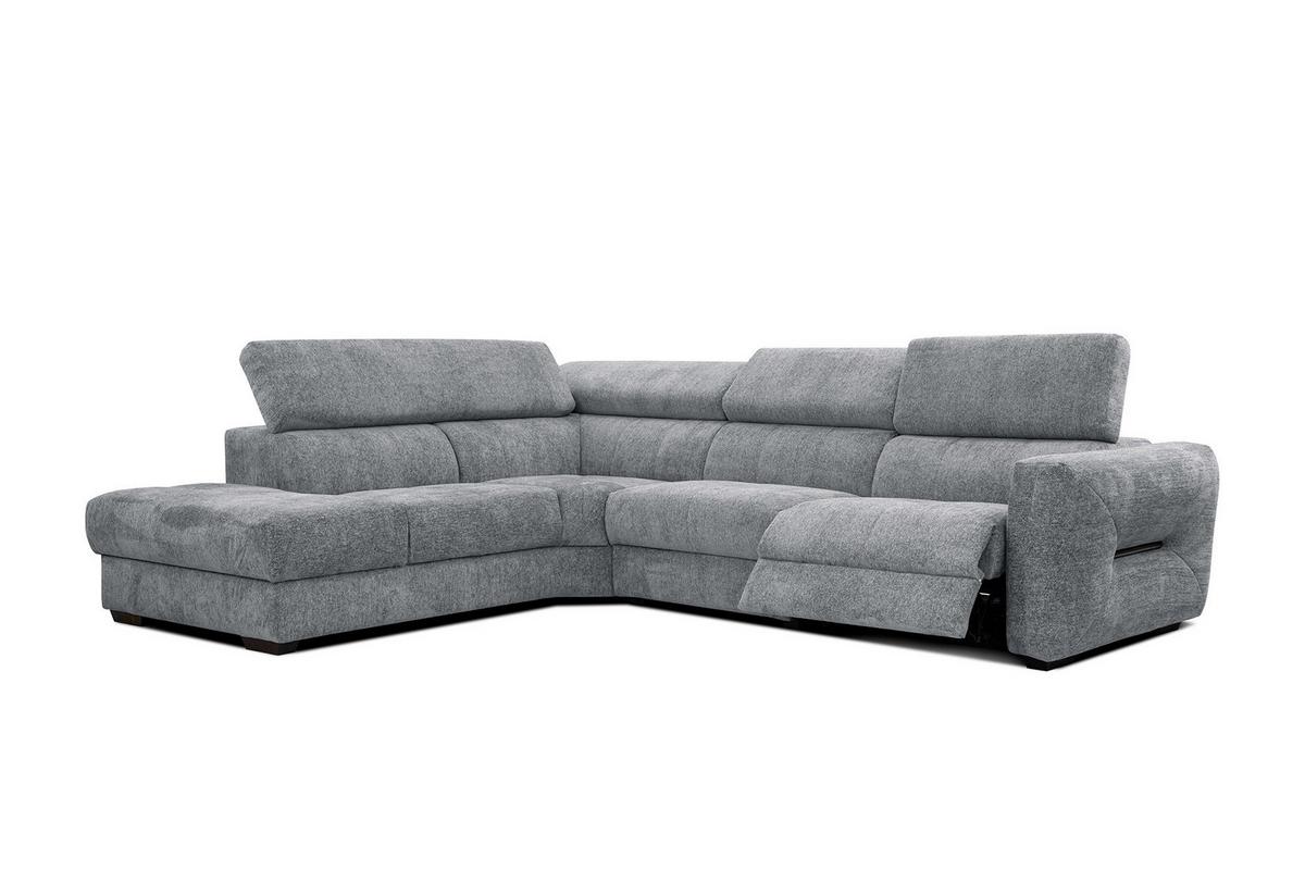 ECKSOFA CALVERA 5-Sitzer mit 1 Relaxfunktion, grau - Grau, Holzwerkstoff/Textil (239/298cm) - Wozimo