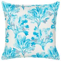 DEKOKISSEN Weiß 45/45 cm Rockweed - Blau/Weiß, Naturmaterialien (45/45cm) - Beliani