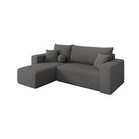 ECKSOFA mit Schlaffunktion Ottomane Links SENO-L 249x139x85 Grau Bouclé - Schieferfarben/Schwarz, Holzwerkstoff/Kunststoff (249/139cm) - ALTDECOR