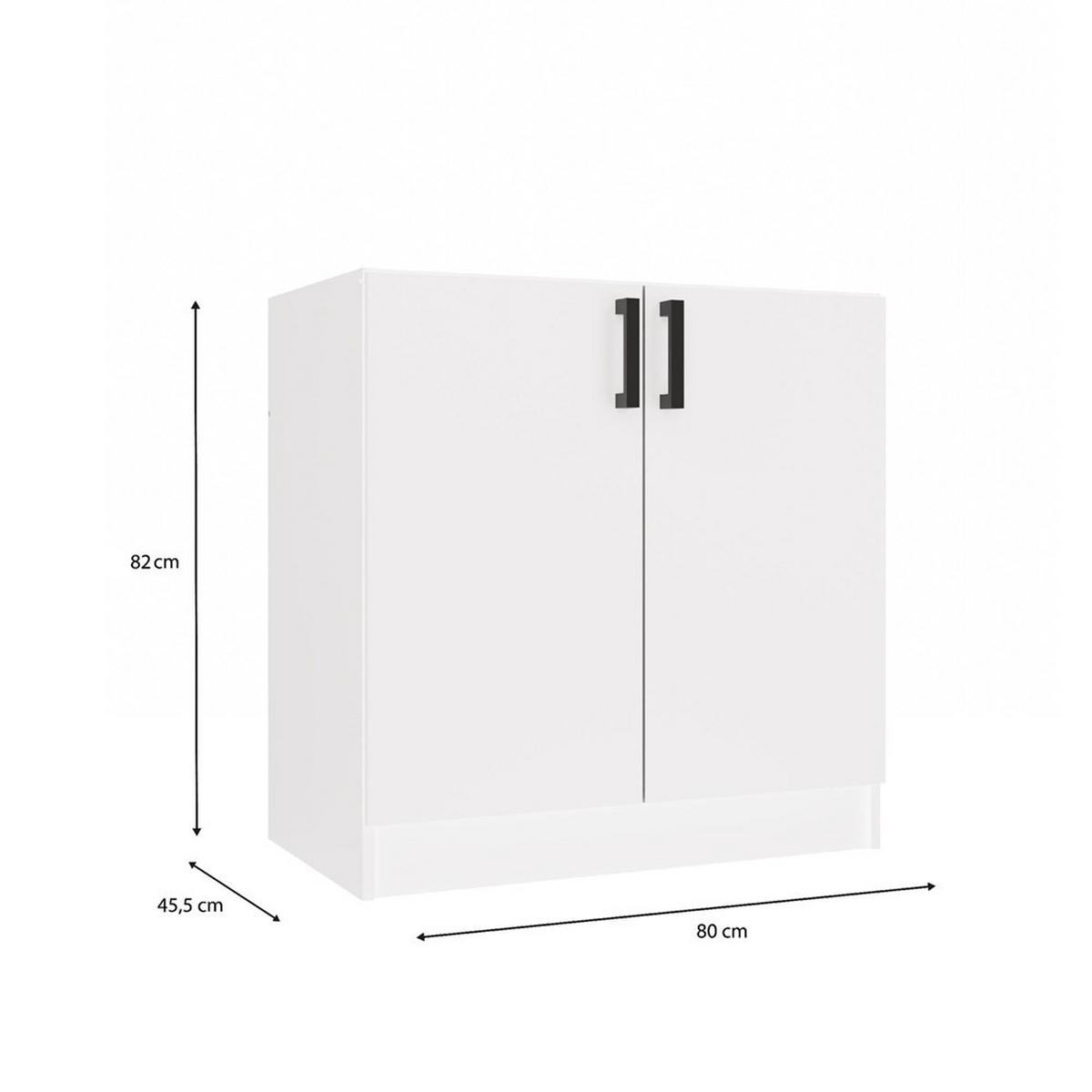 UNTERSCHRANK Weiß 80/82/45 - Weiß, Holzwerkstoff (80/82/45cm) - RAUMHIRSCH FURNITURE