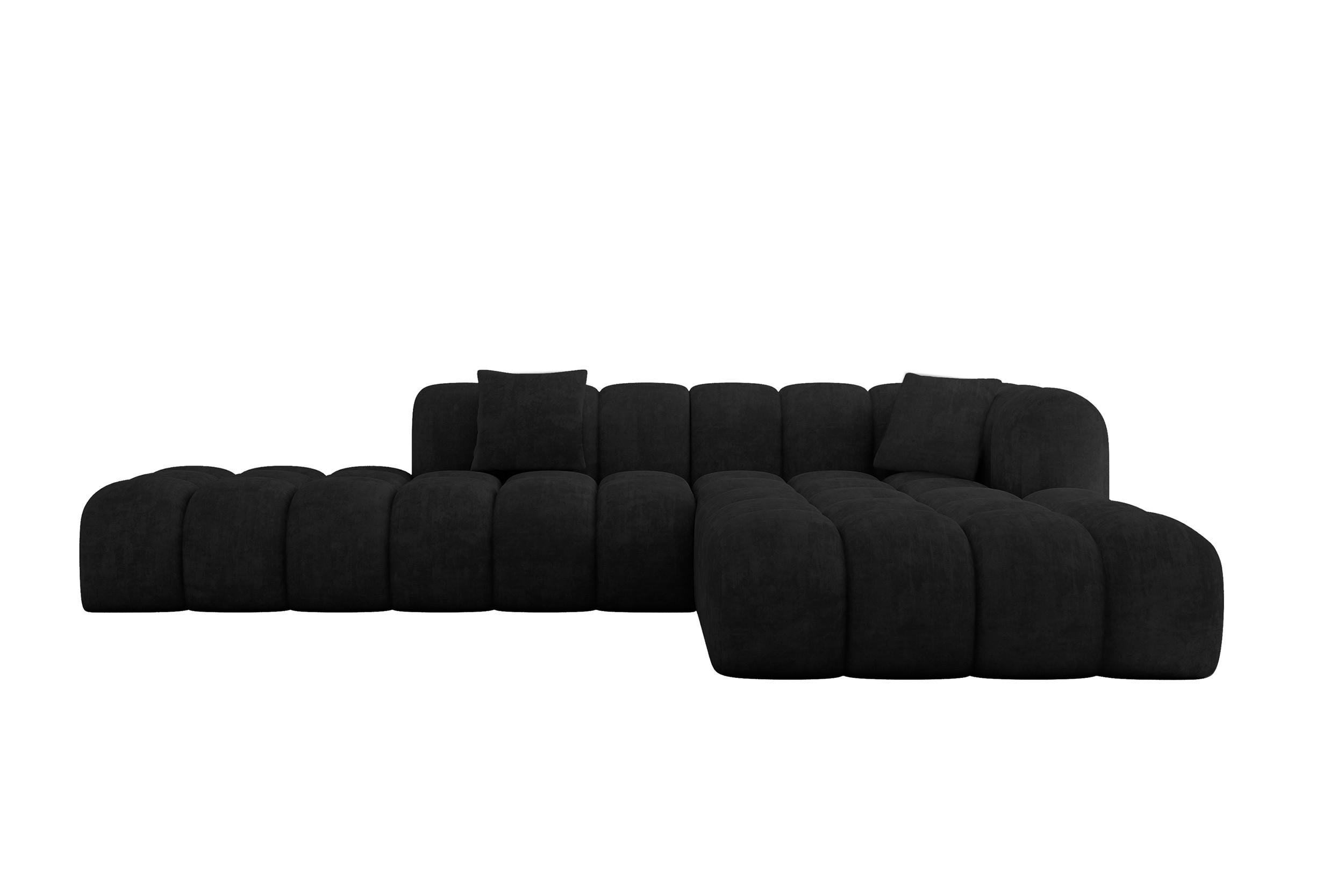 ECKSOFA Ottomane Rechts OLEA-L2 - 289x176x71 cm Schwarz - Schwarz, Holzwerkstoff/Kunststoff (289/176cm) - ALTDECOR
