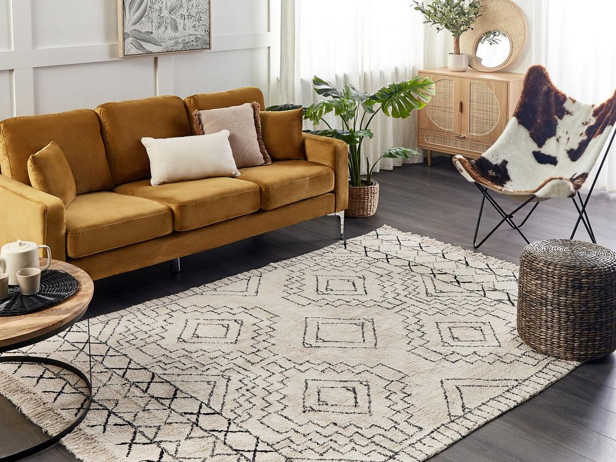 KURZFLOR-TEPPICH Zeyne 200/140 cm - Beige, Textil (140/200cm) - Beliani