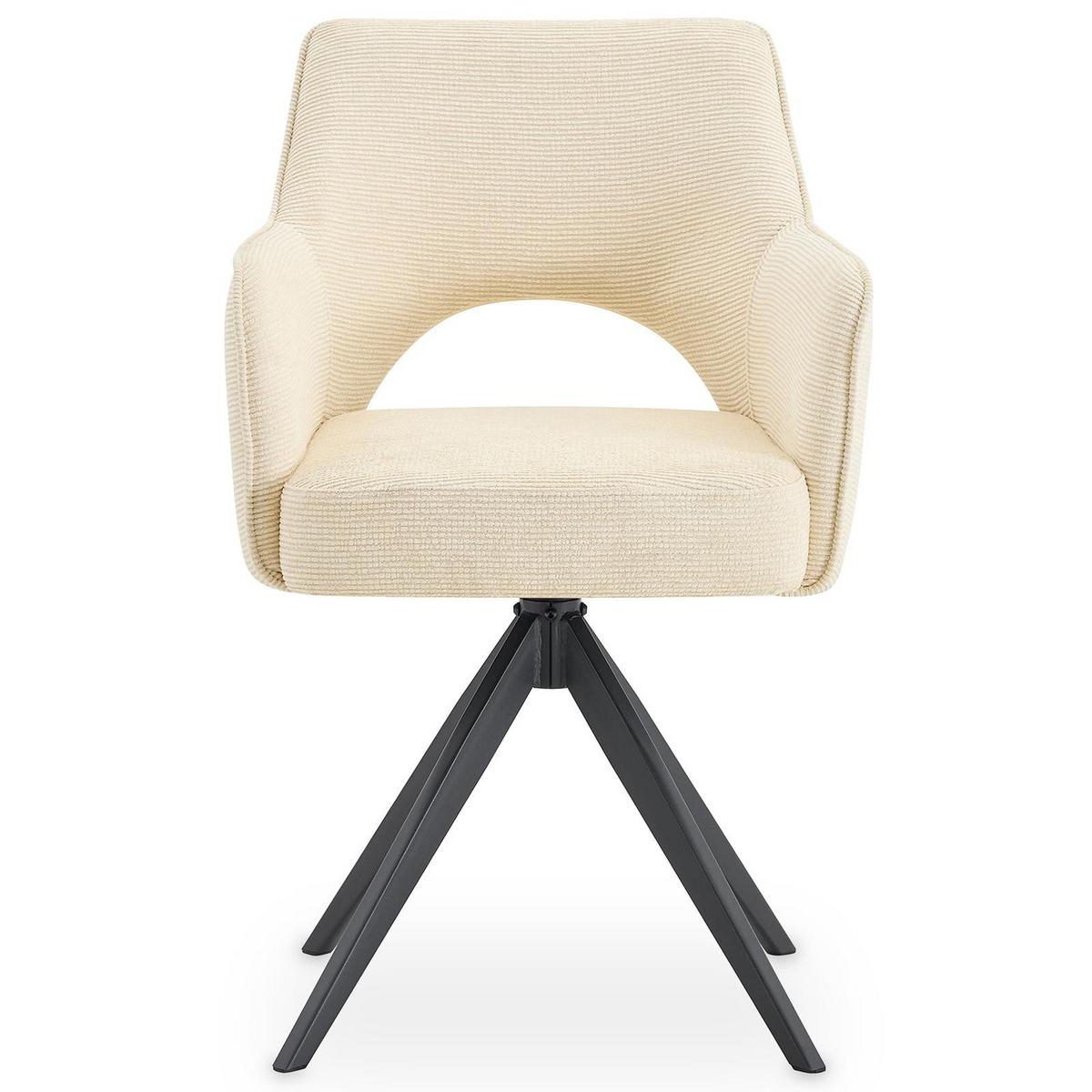ESSZIMMERSTÜHLE FLORENCE 2er-Set cremeweiß - Creme, Textil (56/86/59cm) - IDIMEX