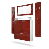 GARDEROBE Malea Front in Bordeaux Hochglanz - Bordeaux, Holzwerkstoff (180/180/23cm) - Vladon