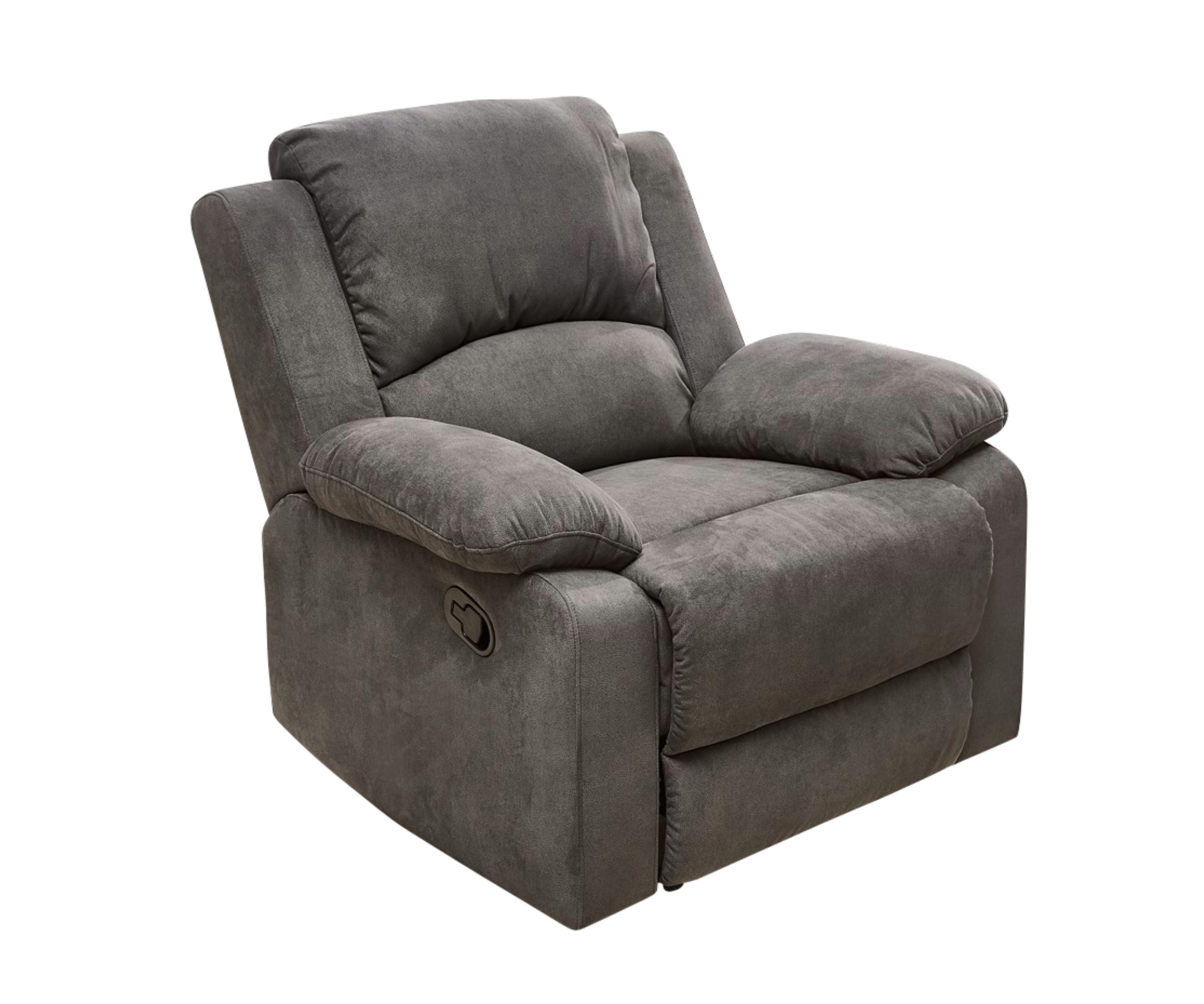RELAX-FERNSEHSESSEL Federkern, Liegefunktion verstellbar durch halbautomatische Relaxfunktion B97/T87/H97 cm, Mikrofaser Vintage Anthrazit / 15129 - Anthrazit/Schwarz, Textil (97/97/87cm) - luma-home