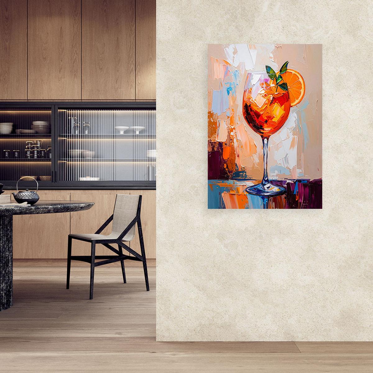 LEINWANDBILD Aperol Spritz Getränk 40x60cm - Beige, Textil (40/60cm) - Feeby