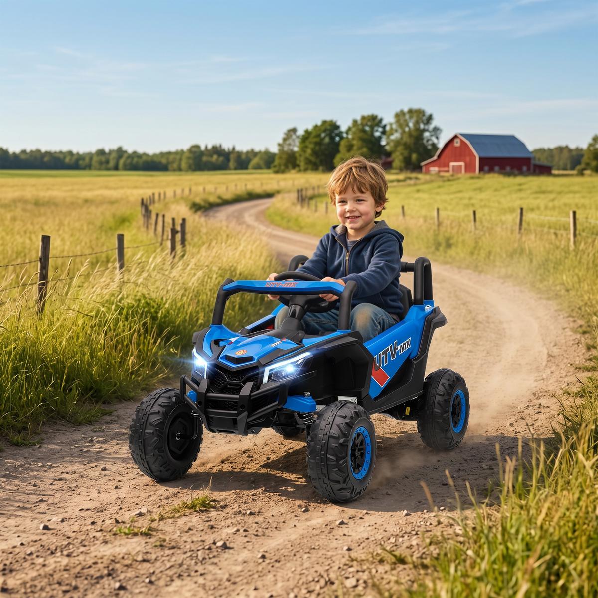 KINDER-ELEKTROAUTO Kunststoff Metall Blau - Blau, Kunststoff (96/61/56cm) - AIYAPLAY