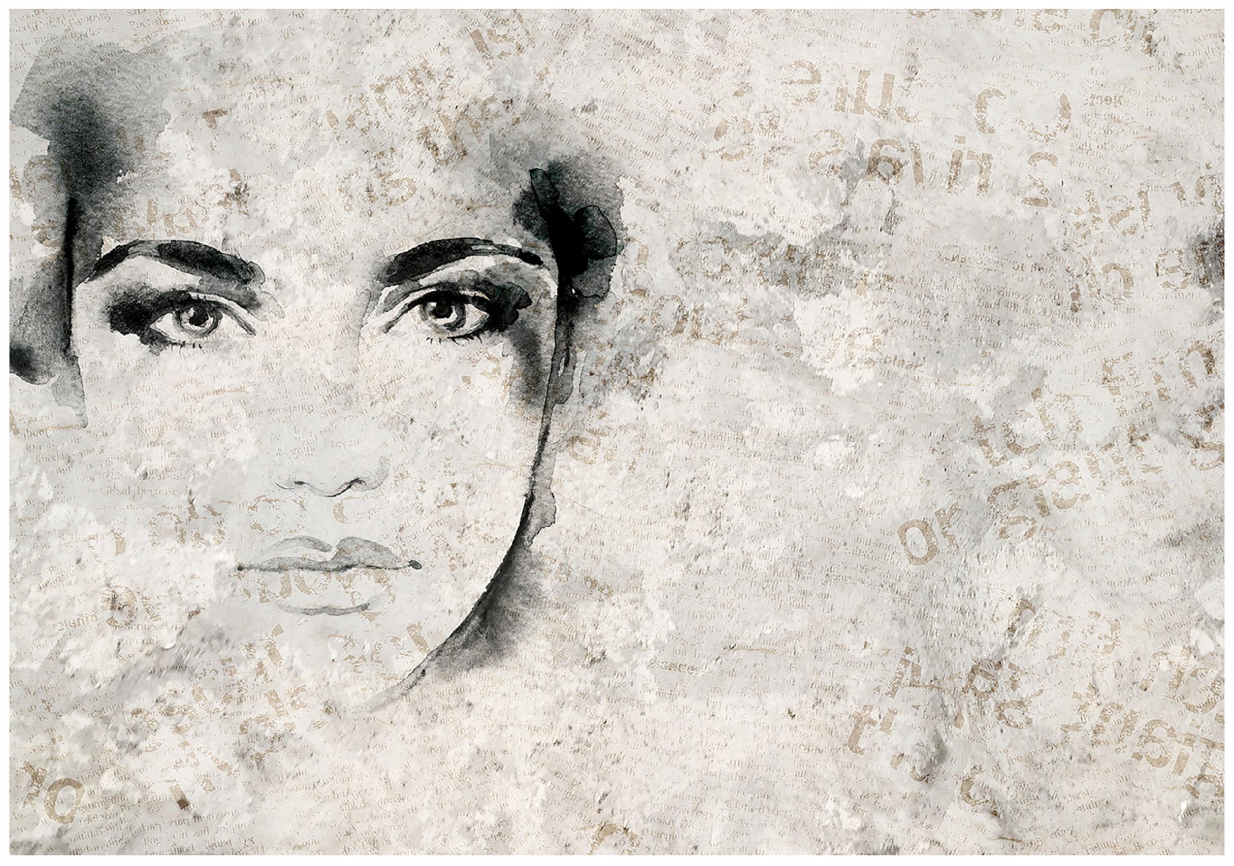 FOTOTAPETE Frau Abstrakt Grau 254x184 cm - Multicolor, Papier (254/184cm) - Wallarena