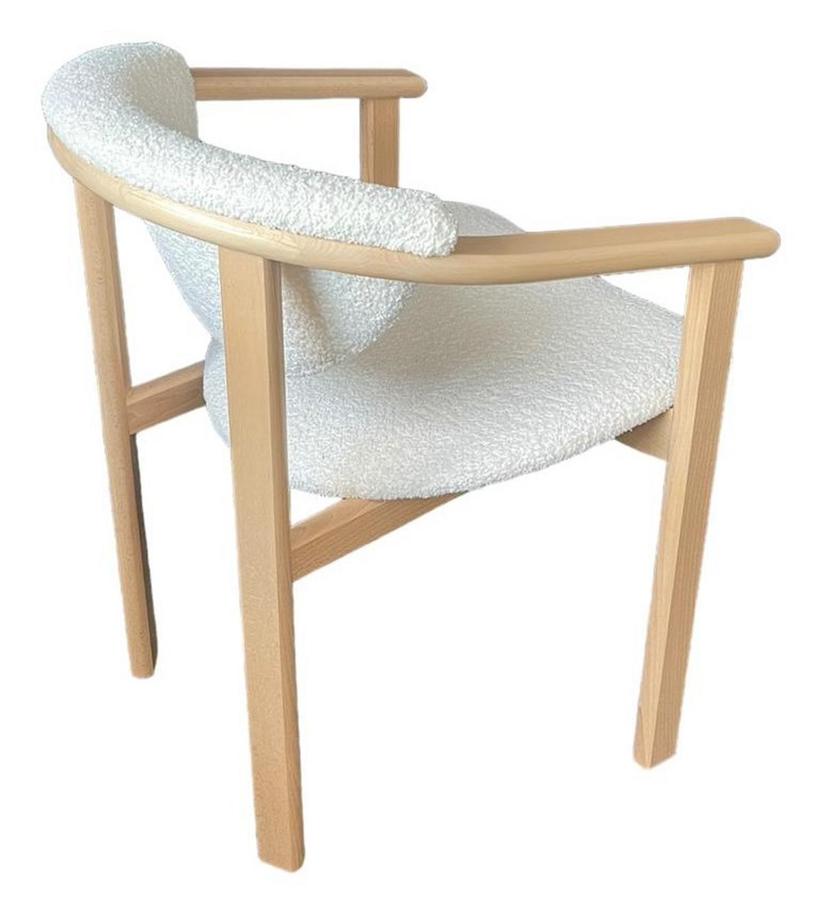 ESSZIMMERSTUHL KALLA 4er Set in Creme Bouclé, massives Buchenholz 58/60/74 cm - Hellbraun/Creme, Holz/Textil (58/72/47cm) - WFL GROUP