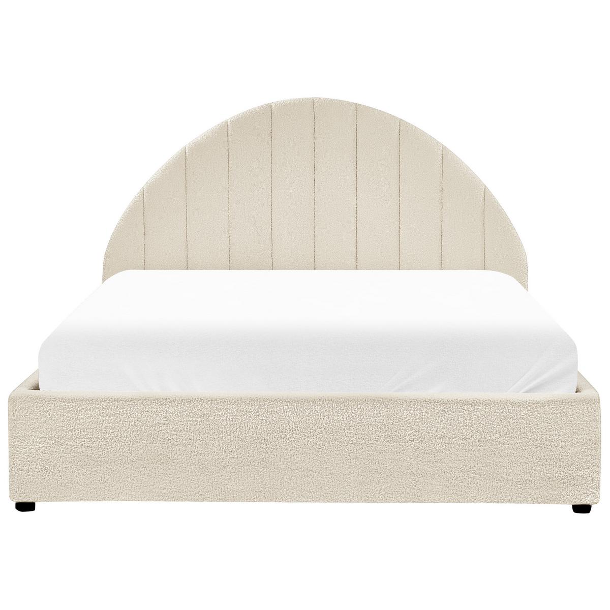 BETT mit Stauraum 140/200 cm Cremeweiß Chadenet - Weiß, Textil (140/200cm) - Beliani