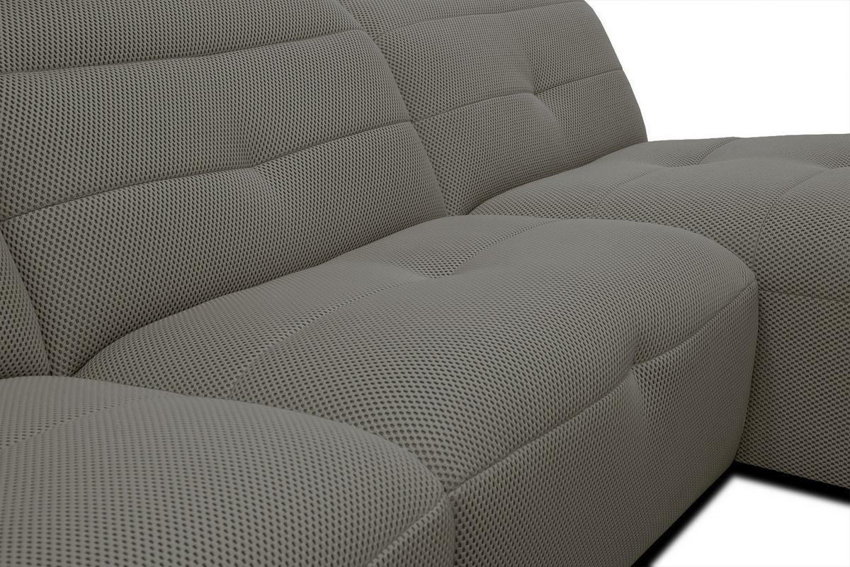 ECKSOFA TRENTO 4-Sitzer, taupe - Taupe/Schwarz, Holzwerkstoff/Kunststoff (262/165cm) - Wozimo