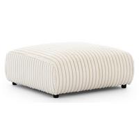 HOCKER Mollis Hellbeige Plüschcord - Beige/Schwarz, Holz/Kunststoff (88/39/88cm) - S-Style Möbel