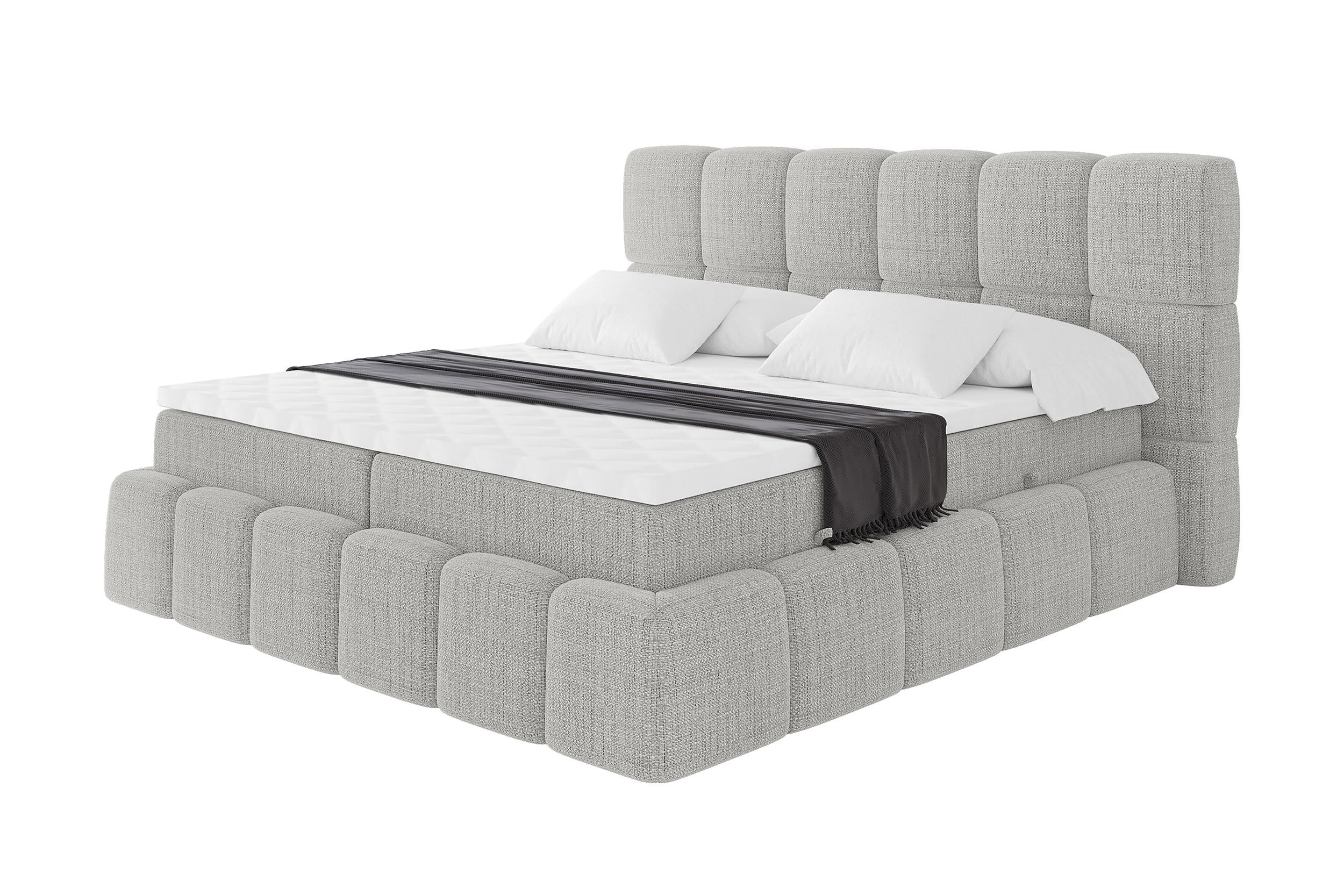 BOXBETT - AURI-H3 - 140x200 Hellgrau Aragon - Taupe, Holzwerkstoff (140/200cm) - ALTDECOR