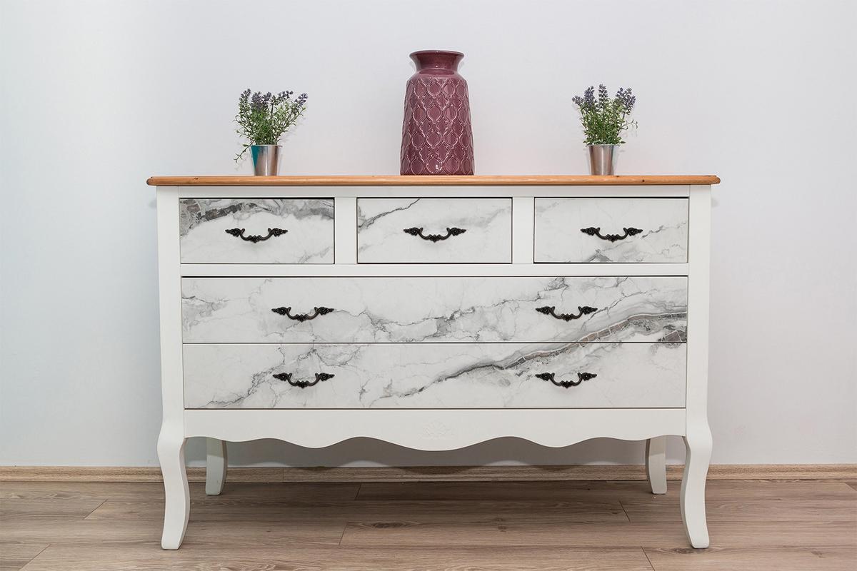 MÖBELAUFKLEBER 100x50 cm Heller Marmor - Weiß, Kunststoff (100/50/50cm) - TULUP