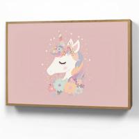 NACHTTISCHLAMPE MIT AKKU Einhorn - Rosa - Blumen 100x70 cm - Rosa, Holzwerkstoff (8/100/70cm) - OnlyWow