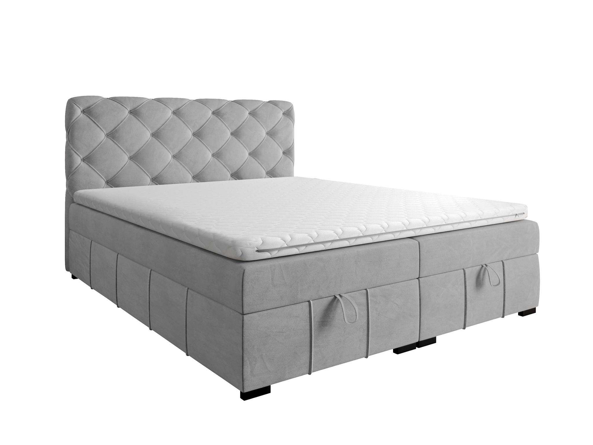 BOXBETT Gisel - Hellgrau, Holzwerkstoff/Textil (140/200cm) - Fun Möbel