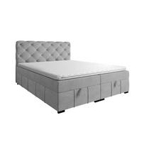 BOXBETT Gisel - Hellgrau, Holzwerkstoff/Textil (180/200cm) - Fun Möbel