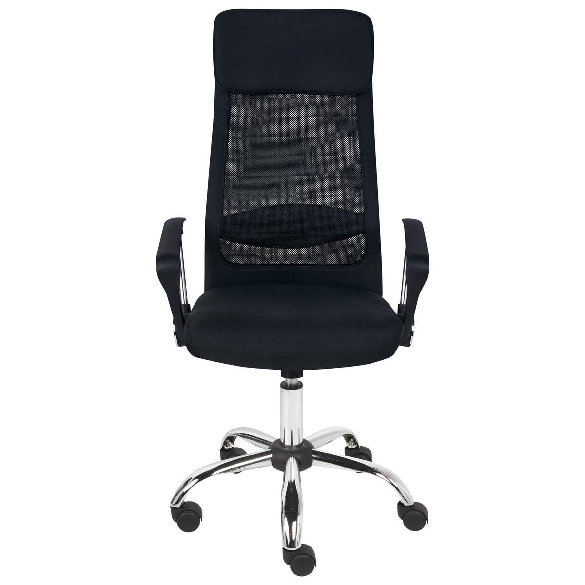 BÜROSTUHL Schwarz PIONEER Pioneer II - Silberfarben/Schwarz, Textil (63/118/63cm) - Beliani