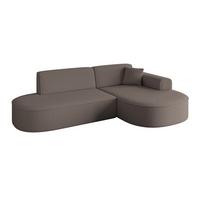 ECKSOFA Ottomane Rechts MARI-L1 - 243x171x79 cm Braun Bouclé - Schwarz/Braun, Holzwerkstoff/Kunststoff (171/243cm) - ALTDECOR