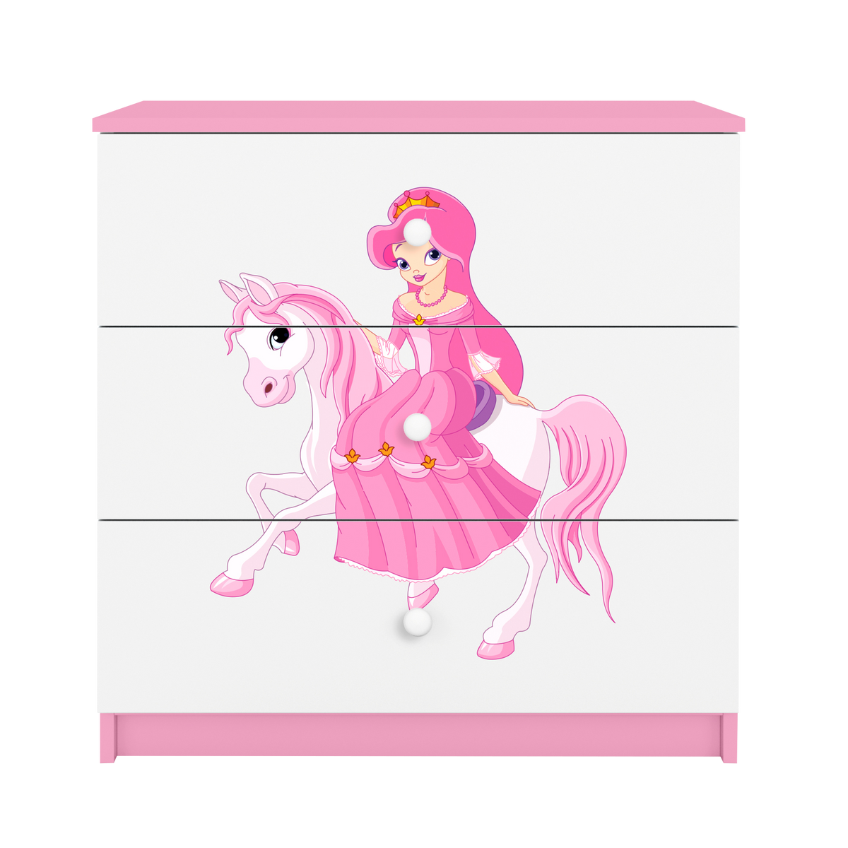 KOMMODE Babydreams Prinzessin zu Pferd 81/81/41 - Rosa, Holzwerkstoff (81/81/41cm) - RAUMHIRSCH FURNITURE