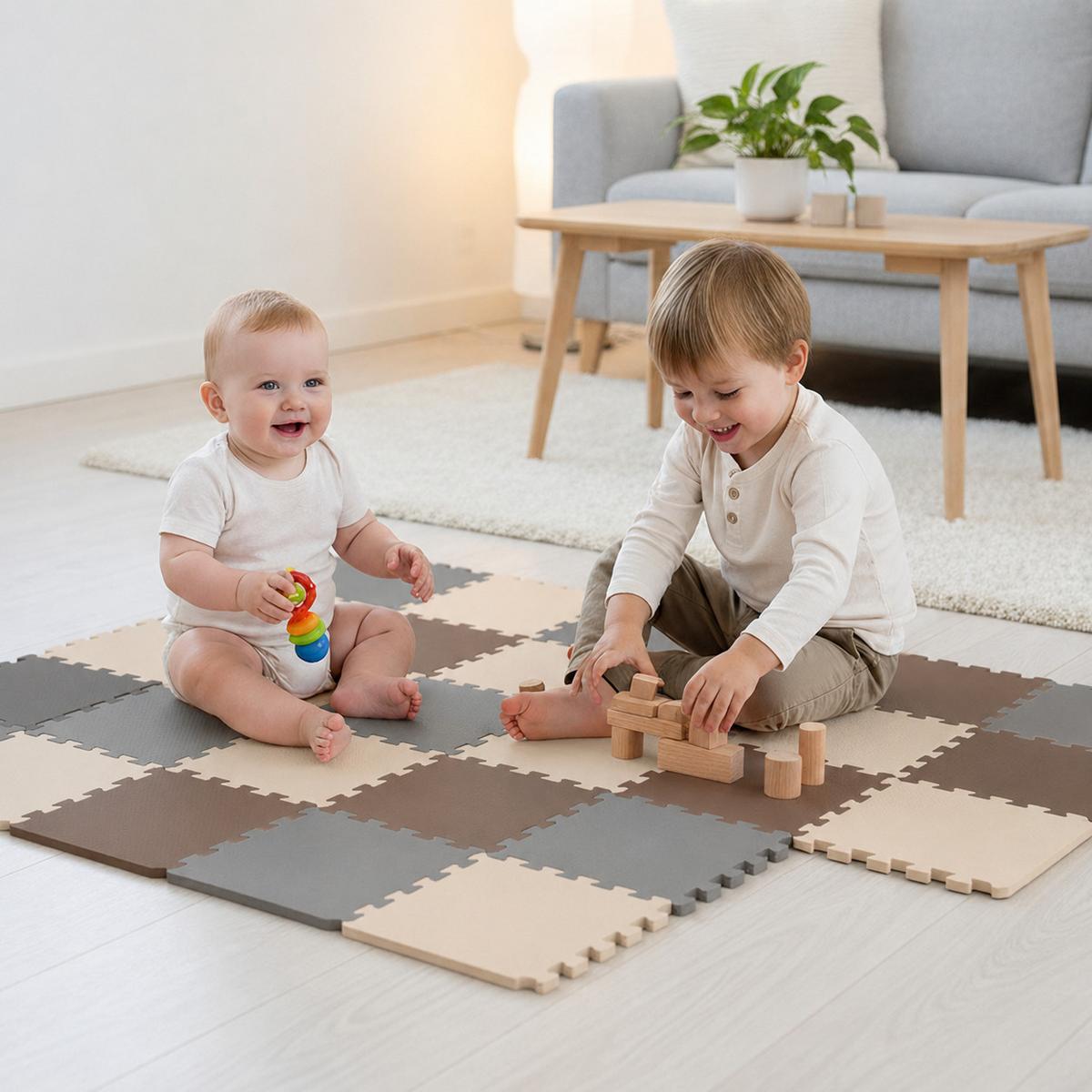 SPIELMATTE ab Null - 270/90 cm Puzzlematte Grau - Multicolor, Kunststoff (30/30cm) - Littletom