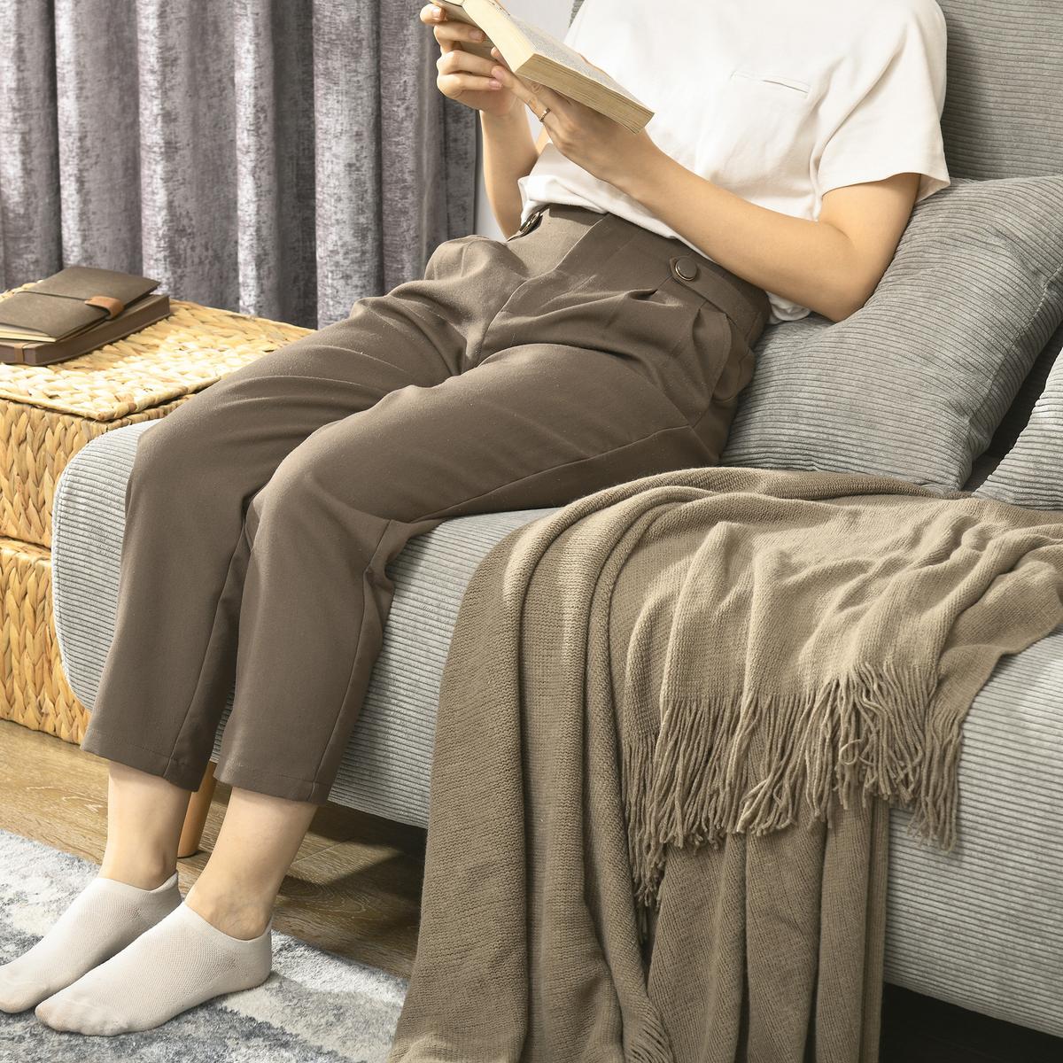 SCHLAFSOFA, Klappbett mit Bettfunktion, Rückenkissen, Polstersofa mit Samtoptik - Buchefarben/Grau, Buchenholz/Textil (90/81/141cm) - HOMCOM