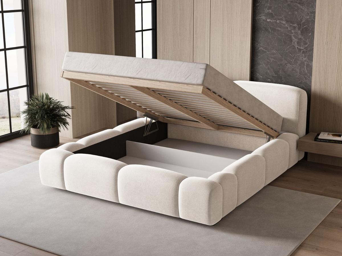 POLSTERBETT Aubi 140x200 Creme - Creme, Textil (140/200cm) - Graingold