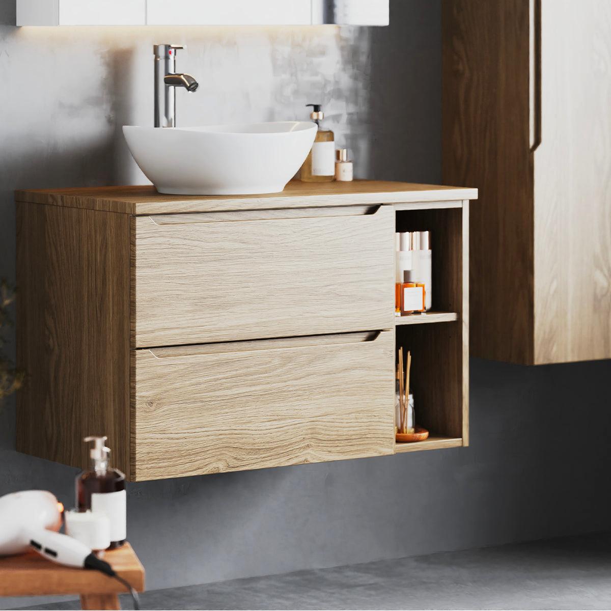 WASCHTISCHUNTERSCHRANK 80.6cm Viggo Holz - Braun, Holzwerkstoff (80.6/52.2/46.5cm) - Petits-meubles