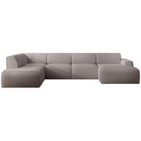 WOHNLANDSCHAFT Bouvi Graubraun links - Graubraun/Schwarz, Kunststoff/Textil (378/220cm) - Selsey