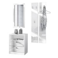 GARDEROBE Pino Weiß Hochglanz - Weiß Hochglanz, Holzwerkstoff (130/185/36cm) - Vladon
