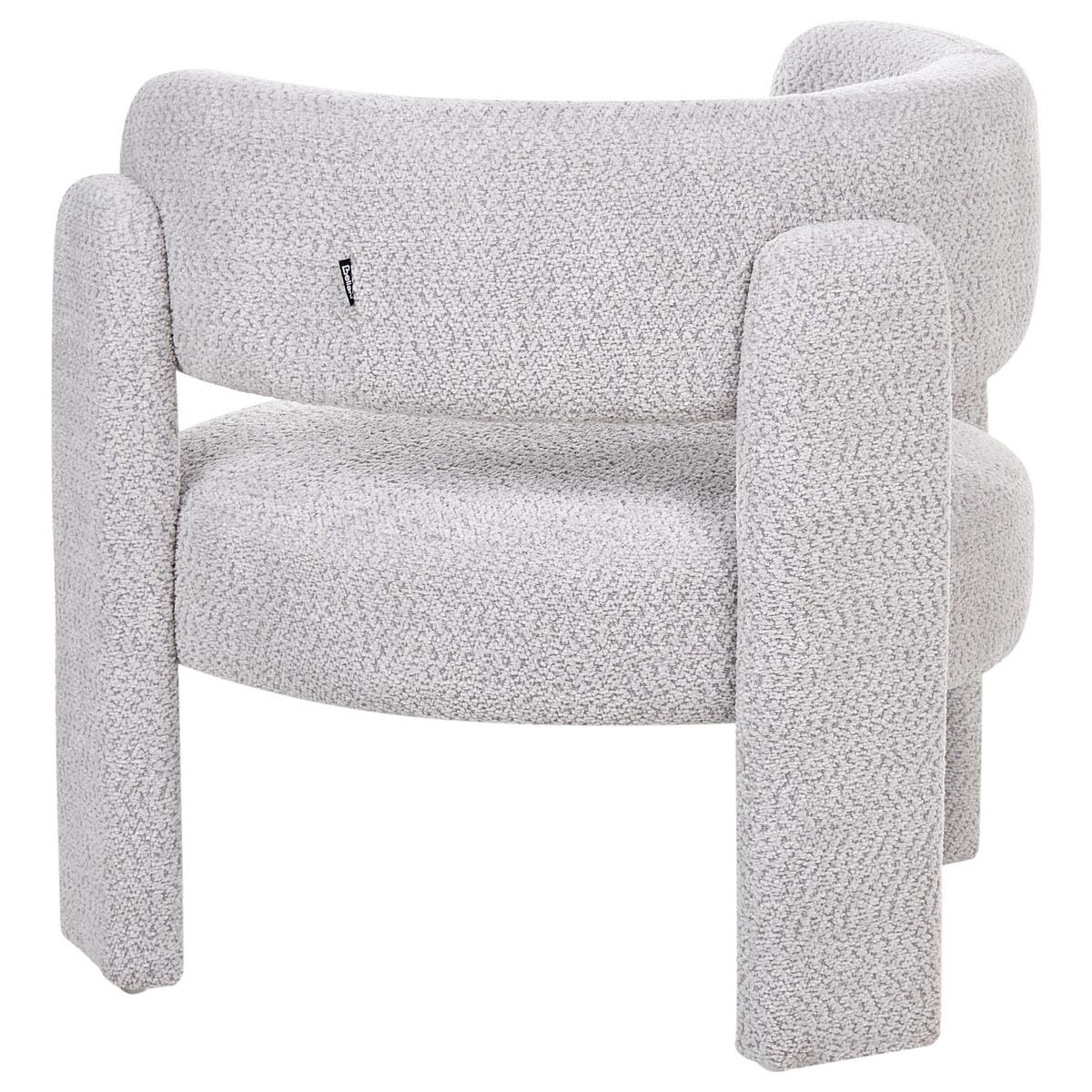 SESSEL Chenillegewebe Hellgrau Burea - Hellgrau, Textil (80/75/70cm) - Beliani