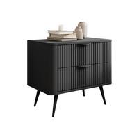 NACHTTISCH Lante - Dunkelgrau/Schwarz, Holzwerkstoff/Metall (64/56/38cm) - MIRJAN24