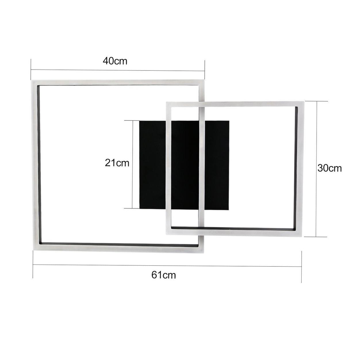 LED-DECKENLEUCHTE Martin 61/40/12 cm - Schwarz, Metall (61/40/12cm) - Nettlife