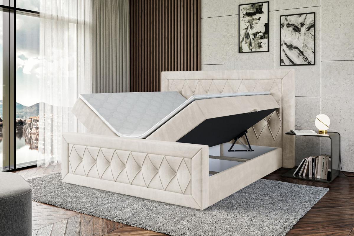 BOXBETT NOEL-Z - 140 x 200 - H3 - Ecru - Ecru, Holzwerkstoff (140/200cm) - ALTDECOR