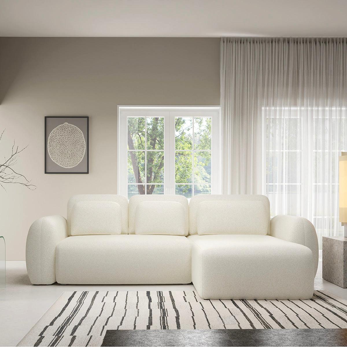 ECKSOFA Carmela 3 Sitzplätze Weiß - Weiß, Holz (304/190cm) - Petits-meubles
