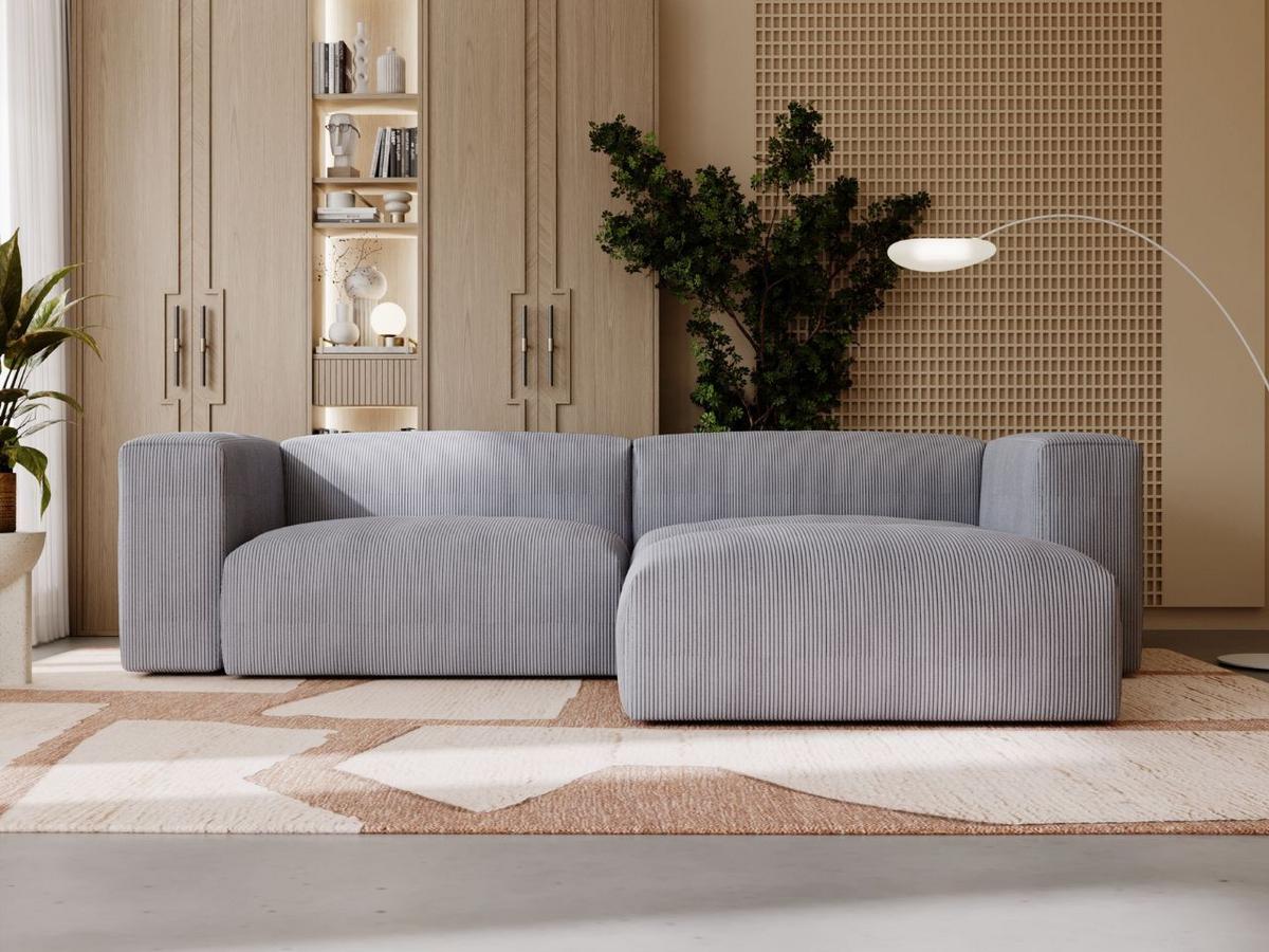ECKSOFA Landi Grau Rechts - Schwarz/Grau, Kunststoff/Textil (240/180cm) - Graingold