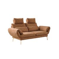 SOFA HOLLY Braun Flachgewebe - Braun, Textil/Metall (176/90/92cm) - KAWOLA