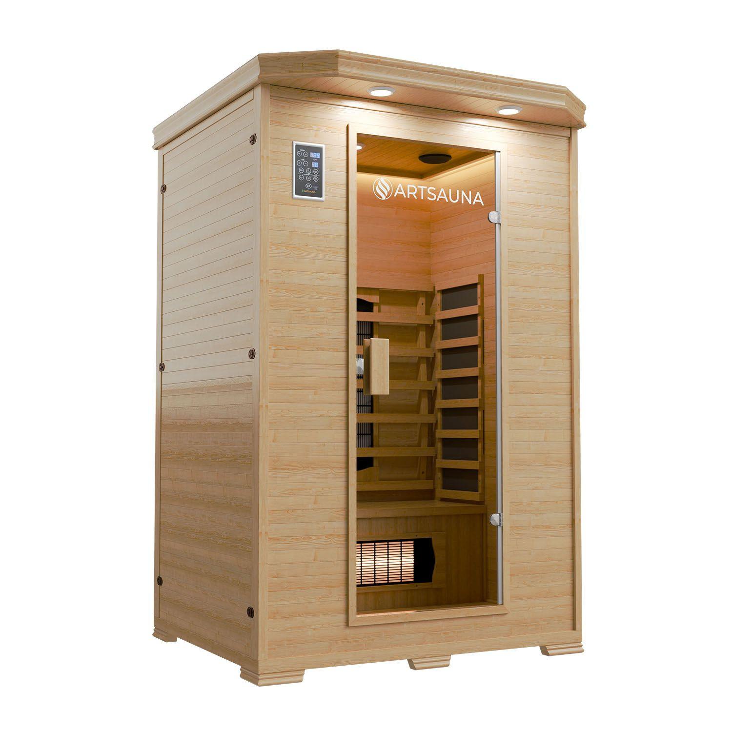 INFRAROTKABINE Oslo mit Triplex-Heizsystem & Hemlockholz - Naturfarben, Holz (120/190/100cm) - Artsauna