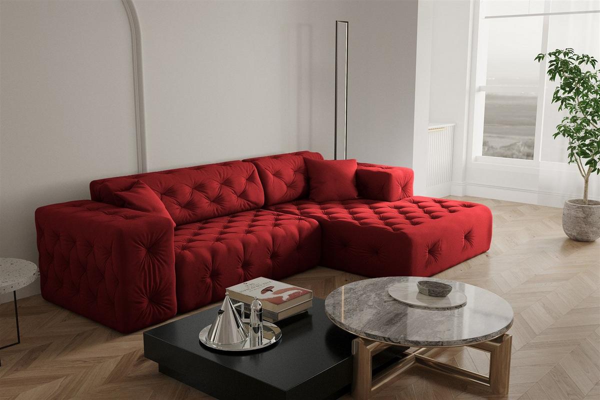 ECKSOFA Chantal - Rot, Holzwerkstoff/Textil (266/171cm) - Fun Möbel