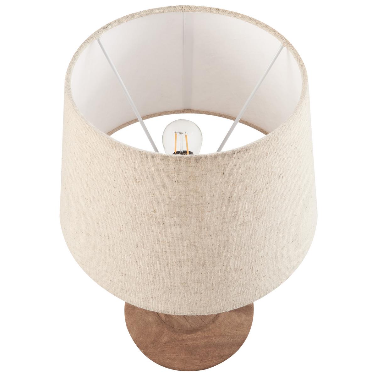 TISCHLAMPE Mangoholz Dunkelbraun Godawari - Beige/Braun, Holz (30/30/54cm) - Beliani