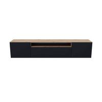 LOWBOARD CAVA 200/41/40 cm, Hängender TV-Schrank Eiche Artisan - Schwarz/Eiche Artisan, Holzwerkstoff (200/41/40cm) - MASSENO