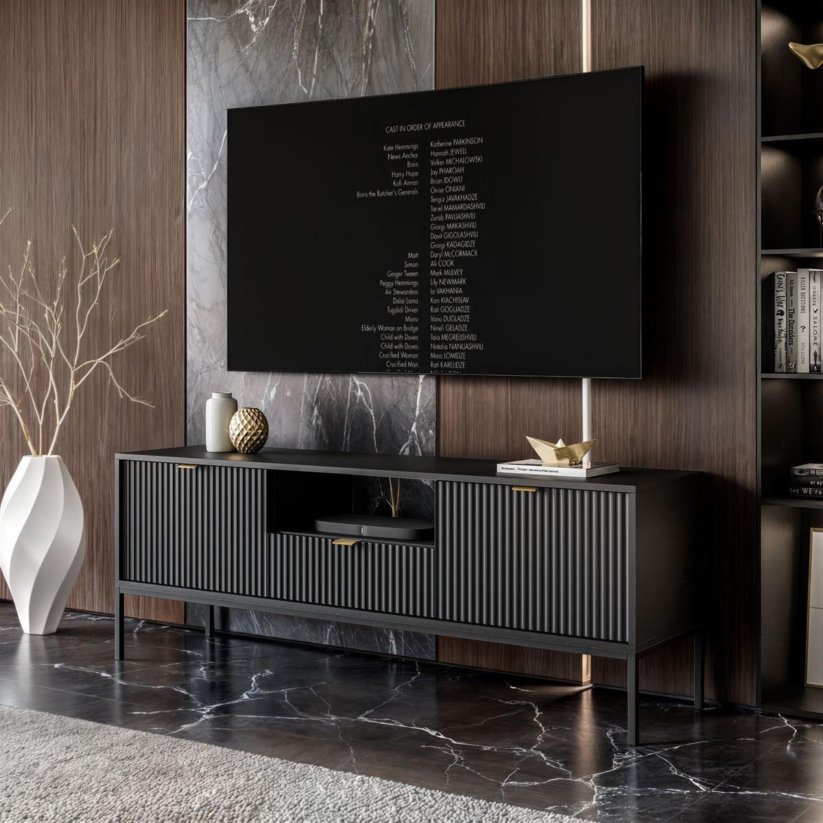 TV-ELEMENT CORTADO RTV154 SCHWARZ - Schwarz, Holzwerkstoff (154/56/39cm) - Lookway