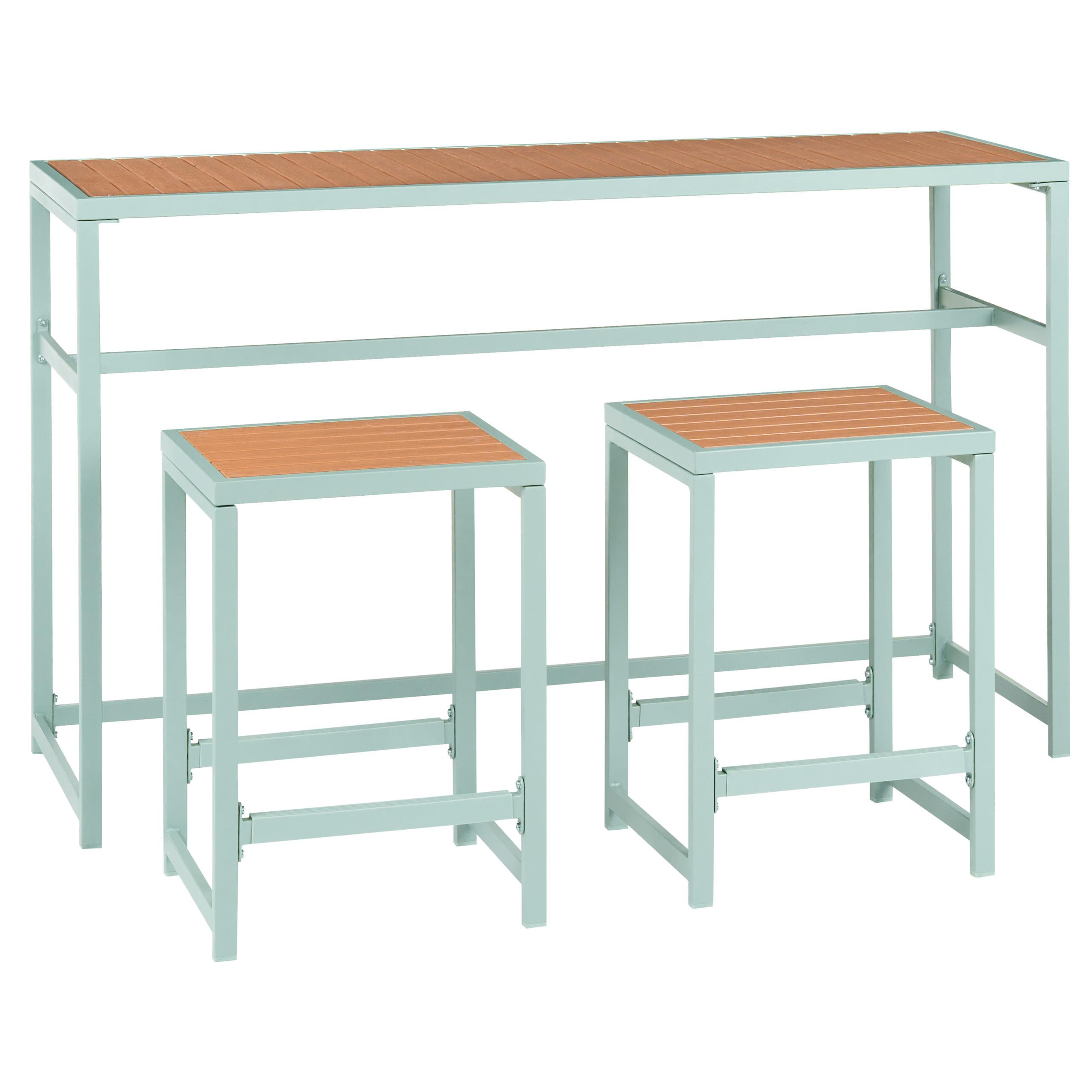 GARTENBAR Set 2-Sitzer AVETRANA Hellgrün Metall - Hellgrün, Metall - Beliani