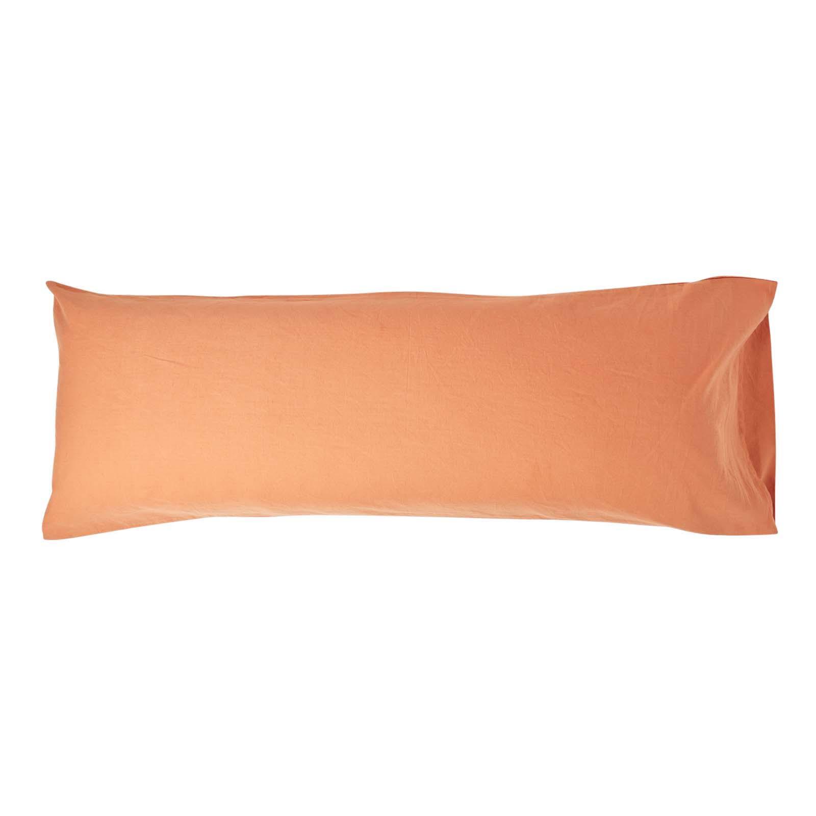 SEITENSCHLÄFERKISSENBEZUG Leinen, 48/136 cm - Orange, Textil (50/140cm) - Homescapes