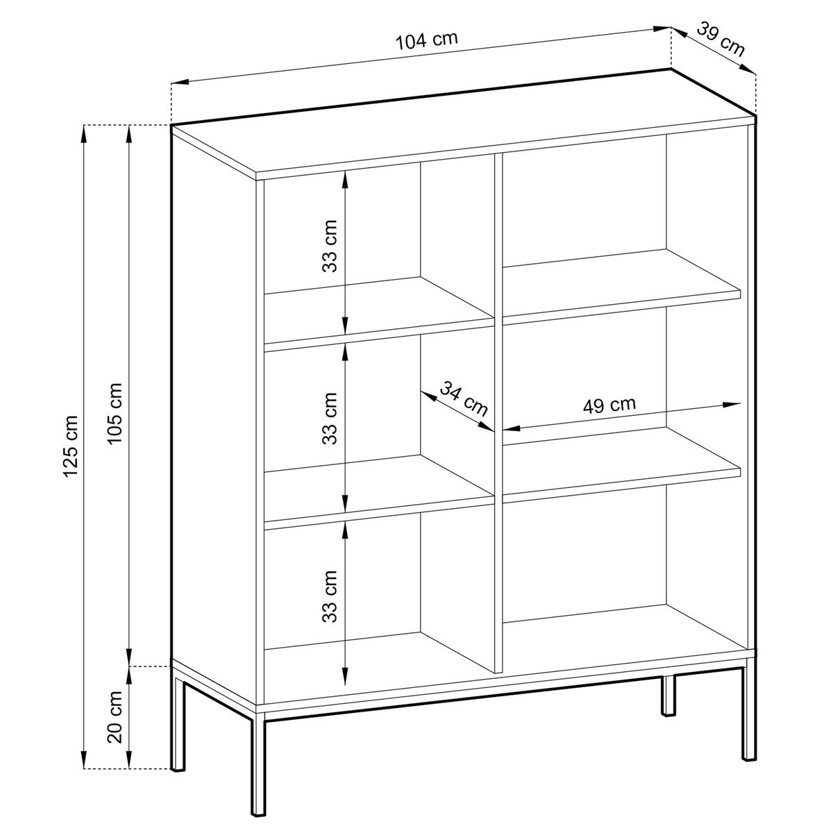 HIGHBOARD STELLARE 104/125/39cm 2 Türen Kaschmir - Kaschmir/Goldfarben, Holzwerkstoff (104/125/39cm) - MASSENO